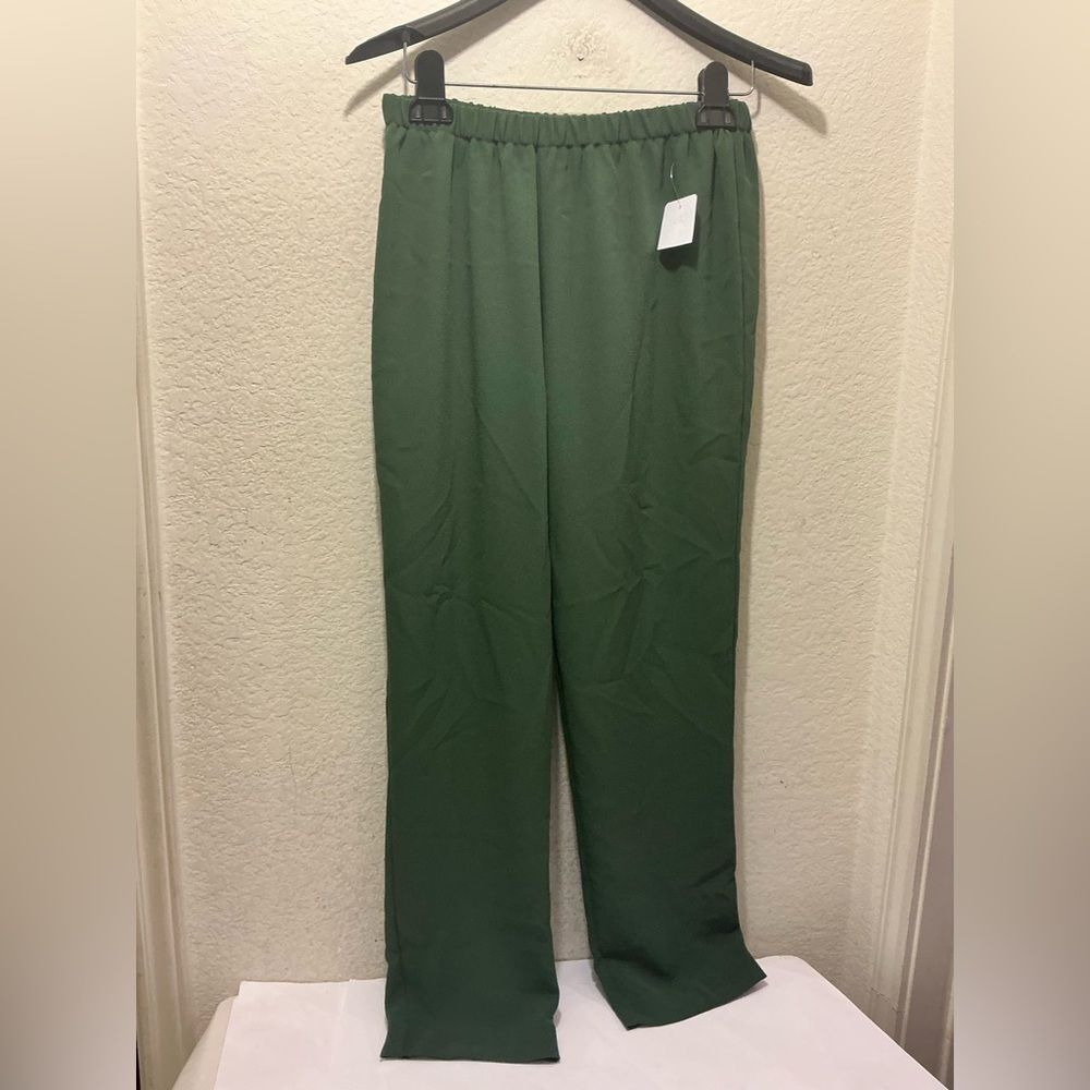 Allie Coosh Pants Womens Sophia Pull on Dress pant cropped in green size P $225
